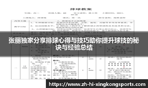 张丽独家分享排球心得与技巧助你提升球技的秘诀与经验总结